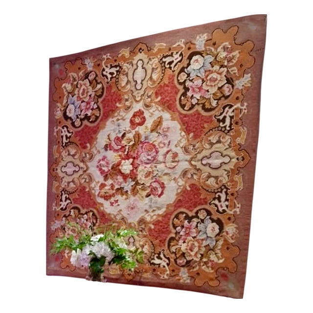 Aubusson Art Deco Semi-Square Textile, 1925–1960 For Sale