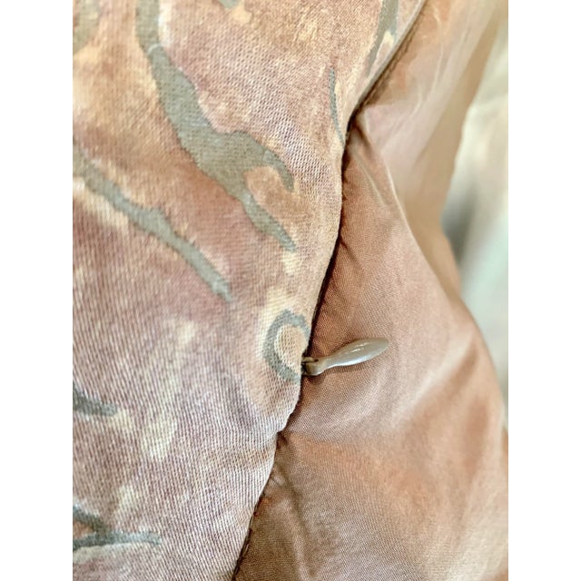 Late 20th Century Luxury Large Damask Bronze Tone Pillow With Feather Insert For Sale - Image 5 of 6