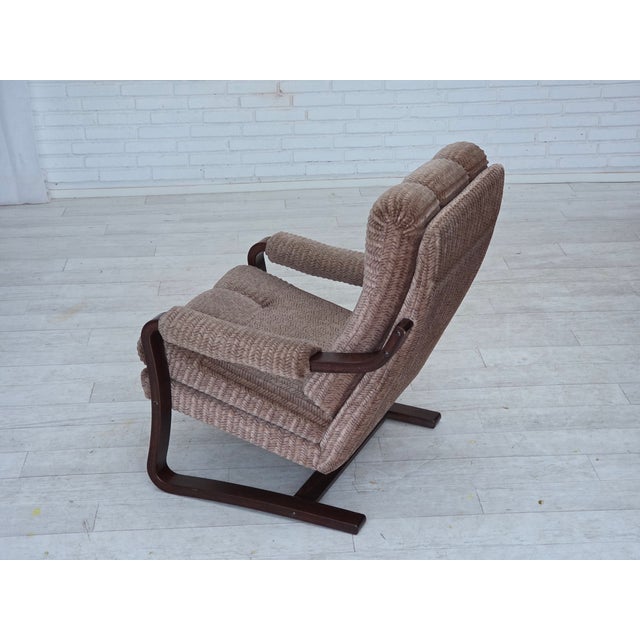 Vintage Danish Lounge Chair in Light Brown Furniture Corduroy, 1970s For Sale - Image 10 of 18
