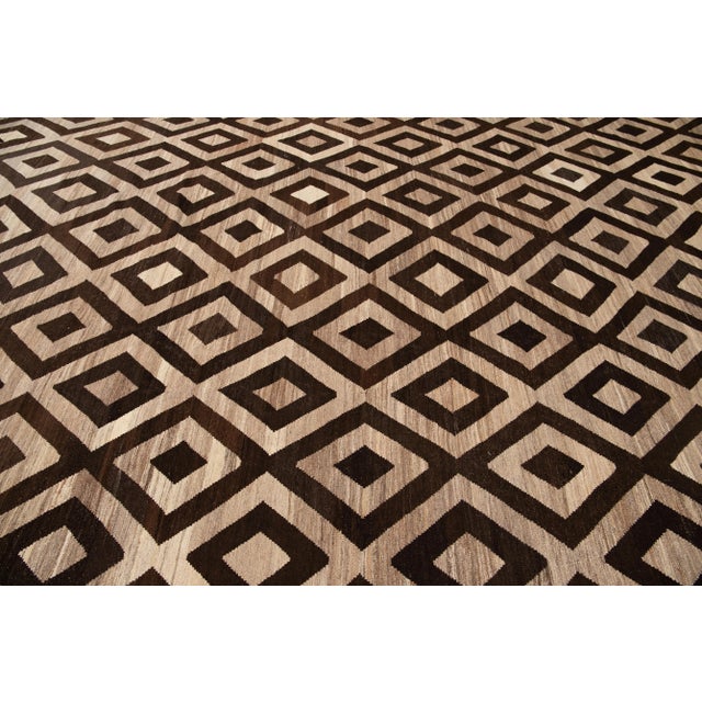 Textile 21st Century Contemporary Turkish Kilim Wool Rug For Sale - Image 7 of 13