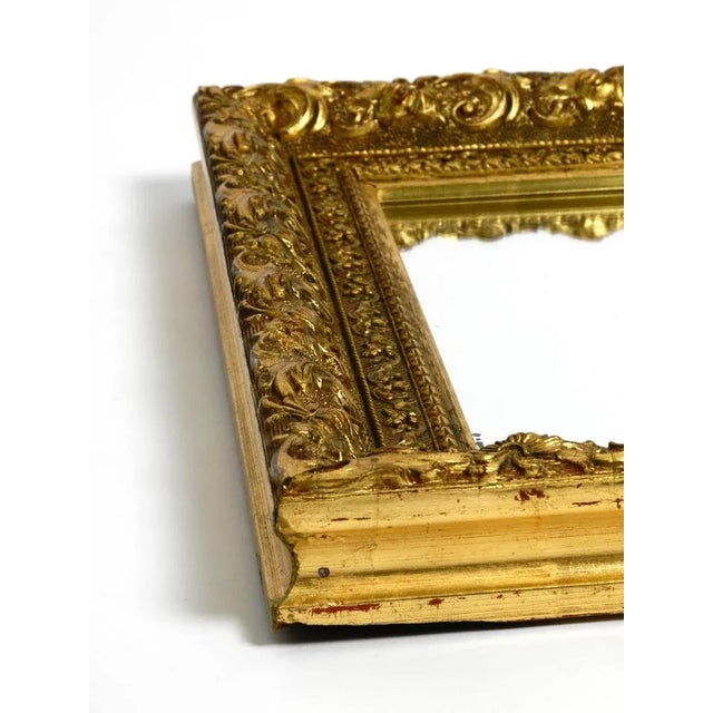 Mid-Century Italian Gold-Plated Wooden Frame Wall Mirror For Sale - Image 9 of 18