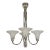 Petitot French Art Deco 4-Arm Chandelier 1930s - Trumpet Frosted Glass & Nickel For Sale