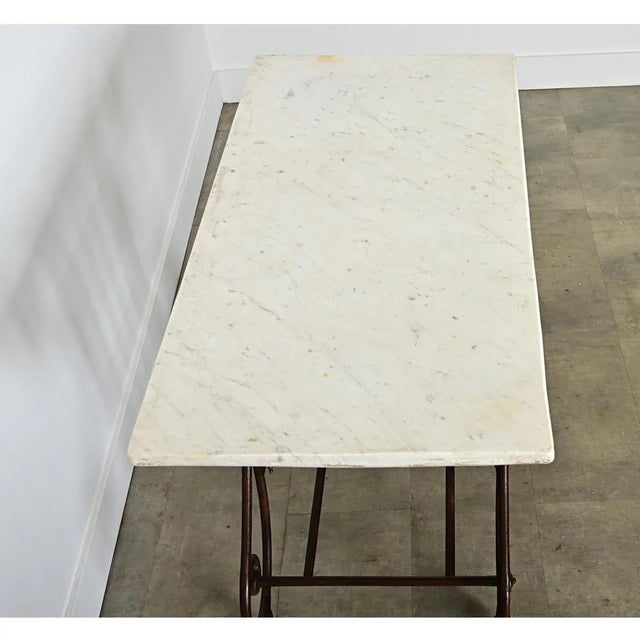 French 19th Century Iron & Marble Butcher or Pastry Shop Table For Sale - Image 10 of 12