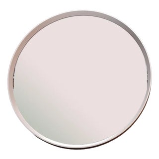 Vintage Wall Mirror with a White Frame, 1970s For Sale