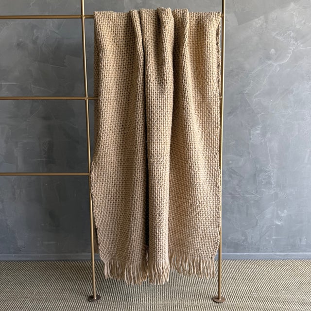 Amari Wool Bed Scarf Throw - Nude For Sale - Image 4 of 5