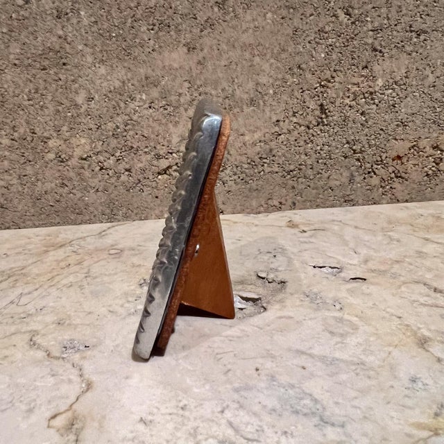 Mid 20th Century Vintage Small Silver Picture Frame Wood For Sale - Image 5 of 5