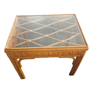Vintage Bamboo Side Table For Sale