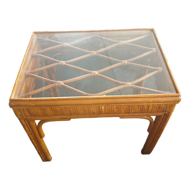 Vintage Bamboo Side Table For Sale