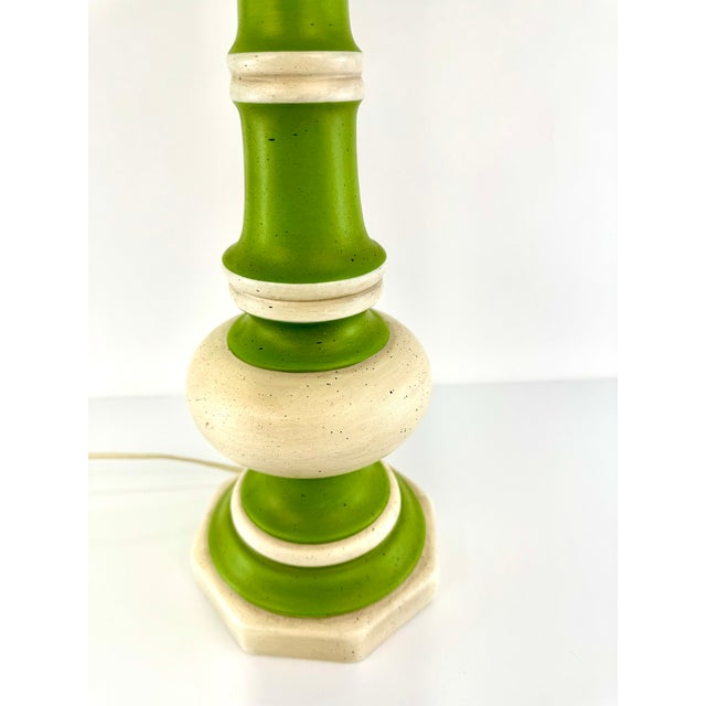 Wood Vintage Mid-Century Modern Lime Green Table Lamp For Sale - Image 7 of 10