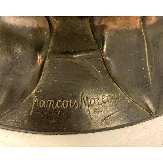 Very large and fine quality French 19 century Francois Moreau Art Nouveau patinated white metal vase.