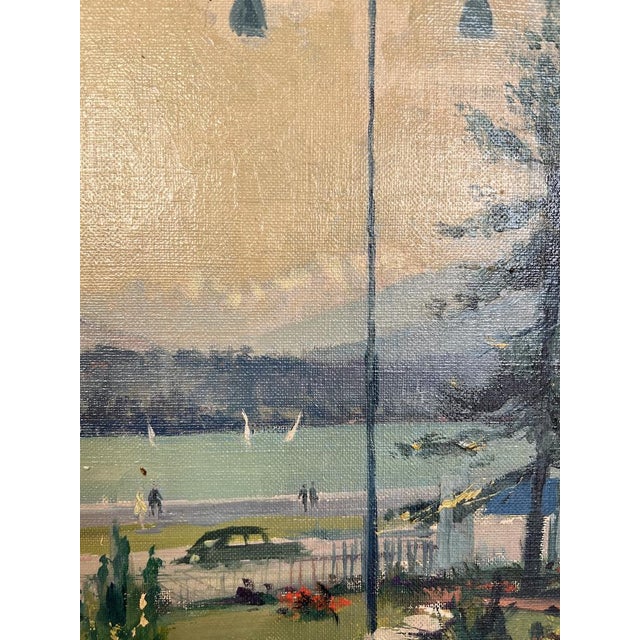 1950s Sergio Cecchi, Château Banquet à Genève, 1954, Oil on Canvas, Framed For Sale - Image 5 of 14