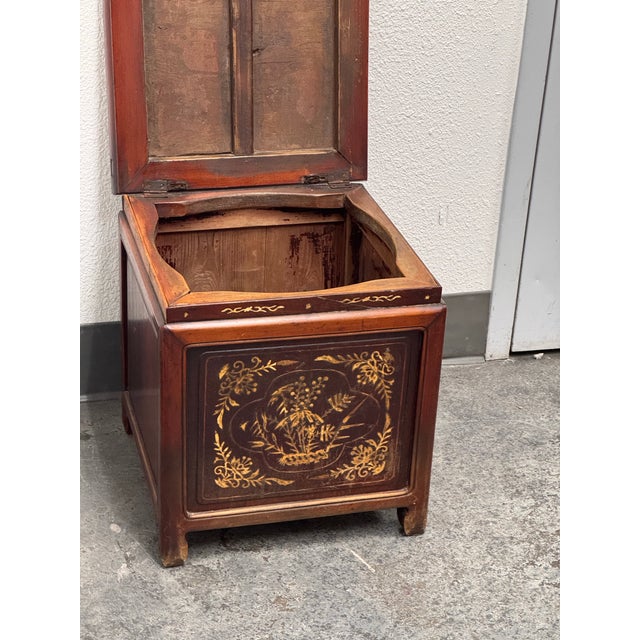 Design Plus Gallery presents an Antique Chinese Bone Inlay Square Storage Chest. This traditional Chinese wooden chest has...