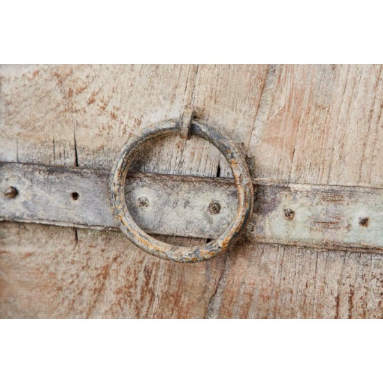 1980s Colonial Style Indian Bleached Teak Sideboard Server Cabinet For Sale - Image 10 of 11