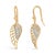 Contemporary Gold Vermeil Diamond Accent Angel Wing Drop Earrings, Pair For Sale - Image 3 of 4
