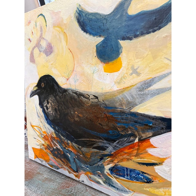 2020s “Nesting” Ravens Painting by LWren Walraven For Sale - Image 5 of 13