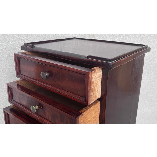 Wood Antique Louis XV French for Drawers Nightstands With Lock, Set of 2 For Sale - Image 7 of 9