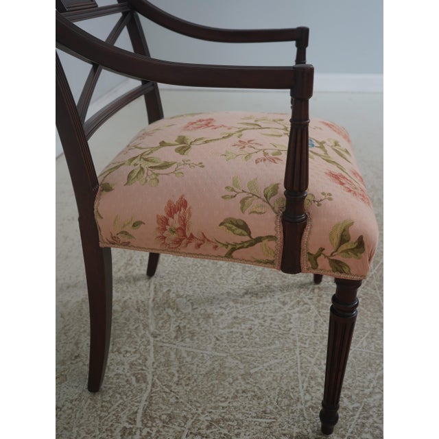 Brown Set of 8 Antique Sheraton Mahogany Dining Room Armchairs For Sale - Image 8 of 18