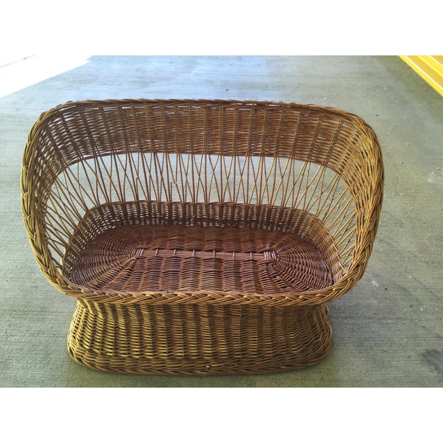 Vintage Woven Rattan Loveseat Chairish