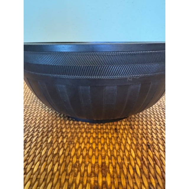 Ebony Early 20th Century Wedgwood Basalt Engine Turned Bowl For Sale - Image 8 of 8