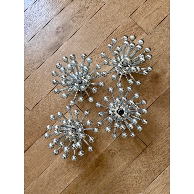 Silver Vintage Pistillo Wall Lights by Studio Tetrarch for Valenti Luce, 1970, Set of 4 For Sale - Image 8 of 10