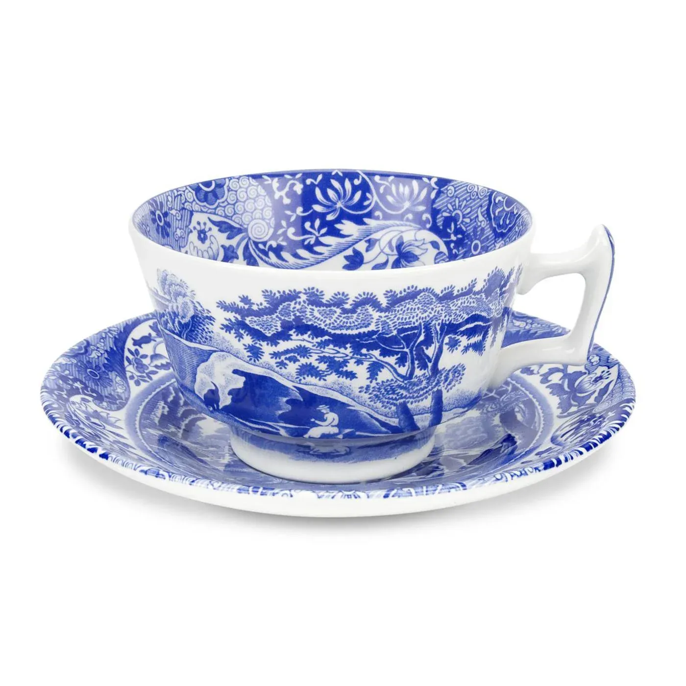 Blue Italian Teacup Saucer - Thumbnail 4