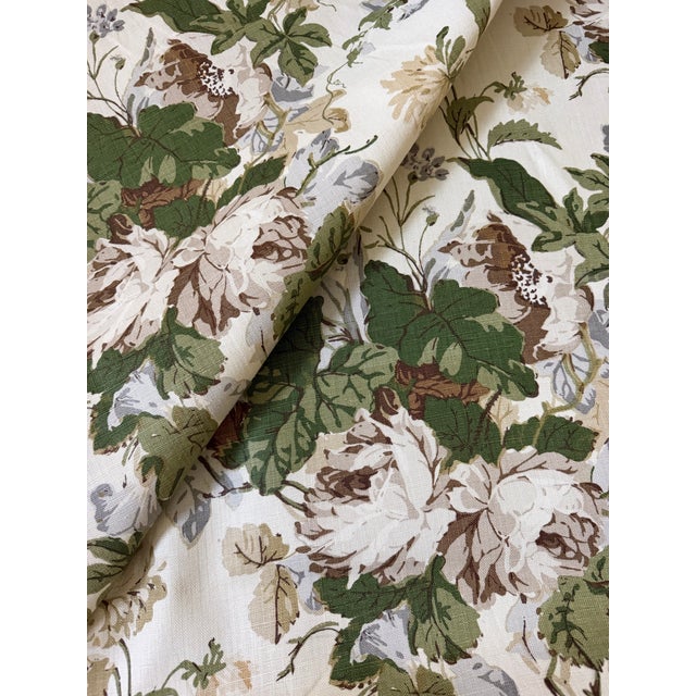2020s Lee Jofa Maisie Linen - Tan/Leaf Fabric 2 Yards For Sale - Image 5 of 7