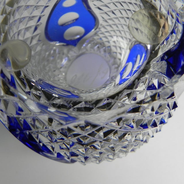 Blue Number 136-180 Vase by Xavier Crespo for Val Saint Lambert, 1990s For Sale - Image 8 of 16