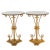 Late 20th Century A Pair of French Empire Style GUERIDONs, Brass Side Tables, Marble-Top End Tables For Sale - Image 4 of 4