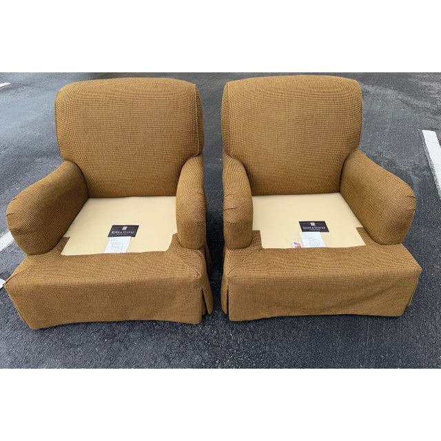 Lee Industries English Roll Arm Skirted Lounge Chairs, Pair For Sale - Image 10 of 12
