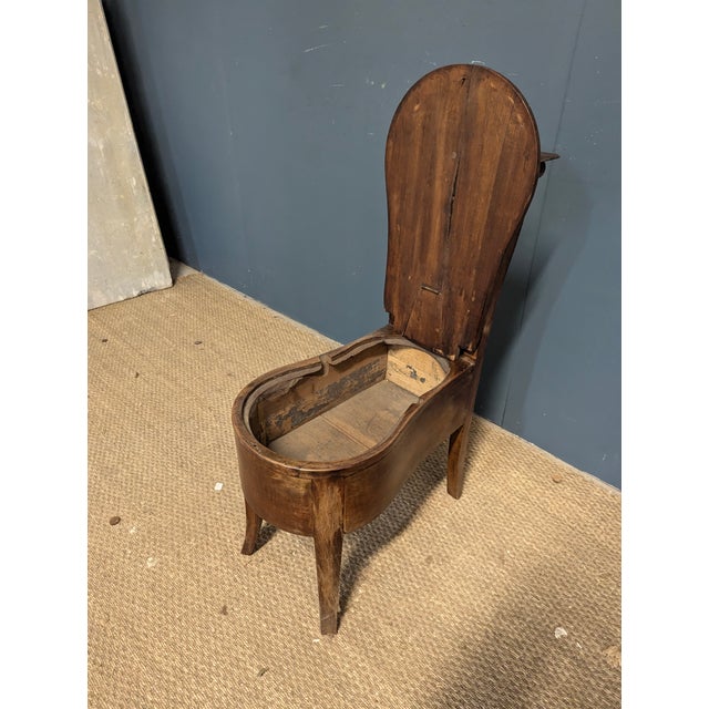 19th Century Cherry Commode Chair For Sale - Image 3 of 5