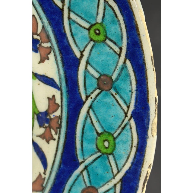 Iznik Pottery Ottoman Empire Turkey Large Plate Charger 11.5" For Sale - Image 11 of 18