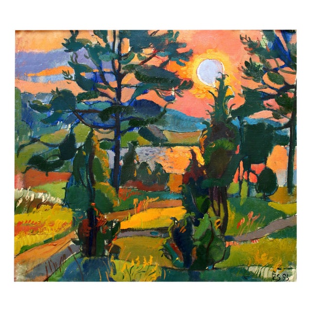 Zita Sudnika, Sunset, Oil on Canvas For Sale