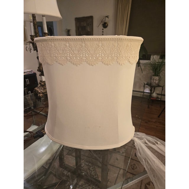 Mid 20th Century Grand 34" Mid‑Century Hollywood Regency Lamps, Ornate Metal, Rewired, Two‑ For Sale - Image 4 of 9