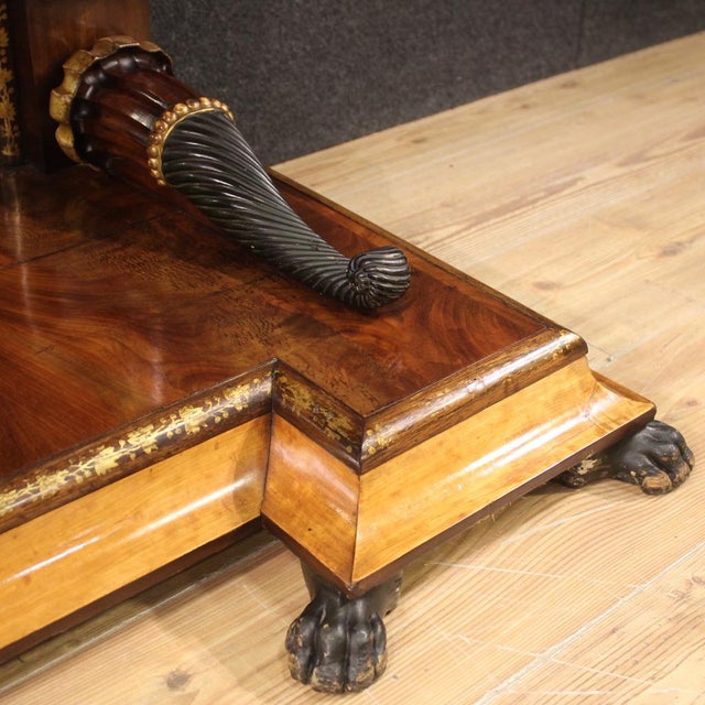 Spanish Inlaid Console with Marble Top, 1860 For Sale - Image 4 of 13