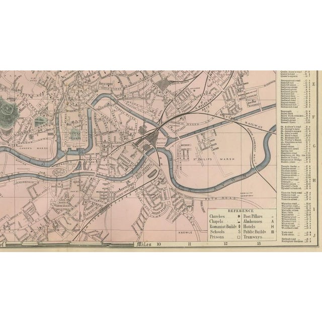 Late 19th Century Decorative Map of Bristol, 1885 For Sale - Image 5 of 9