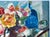 Abstract 1980s “Still Life With Garden Roses” Acrylic on Canvas by Dr. Bella Singer For Sale - Image 3 of 7