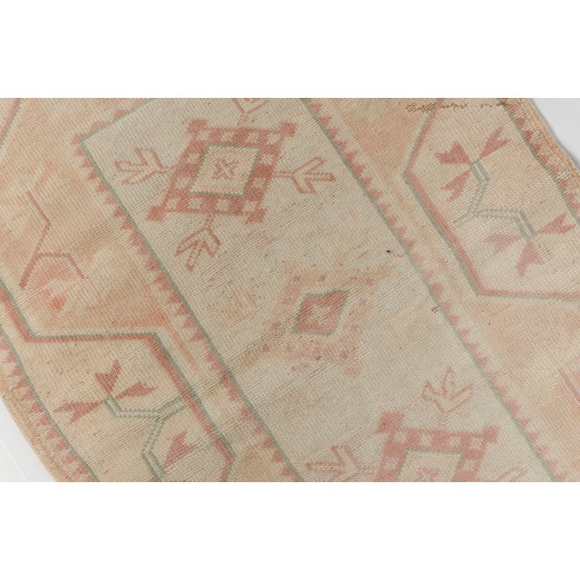 Textile Mid 20th Century Small Handknotted Floral Oushak Rug For Sale - Image 7 of 11