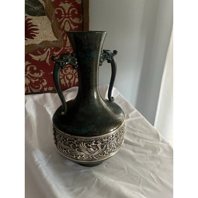 Vintage Japanese Bronze Dragon Motif Amphora Vessel For Sale In Greensboro - Image 6 of 8