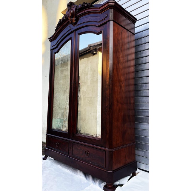 French Palace Wardrobe in Mahogany, 1860 For Sale - Image 14 of 18