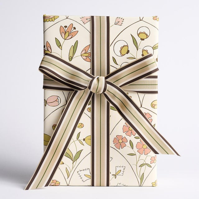 Lusciously thick, this wrapping paper creases and folds beautifully and is richly printed with Schumacher’s Frances Floral...