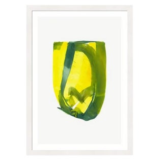 Framed in White 'Color Study 7' Watercolor Print on Textured Paper by Encarnacion Portal Rubio For Sale