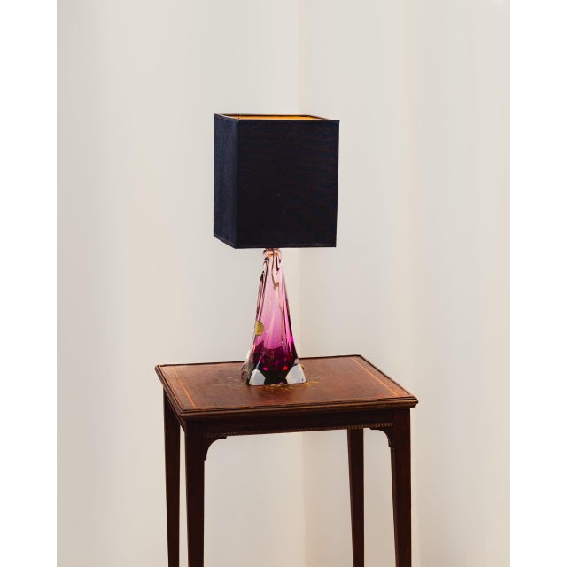 Vintage Pink Lamp from Val St Lambert, 1960s For Sale - Image 4 of 4