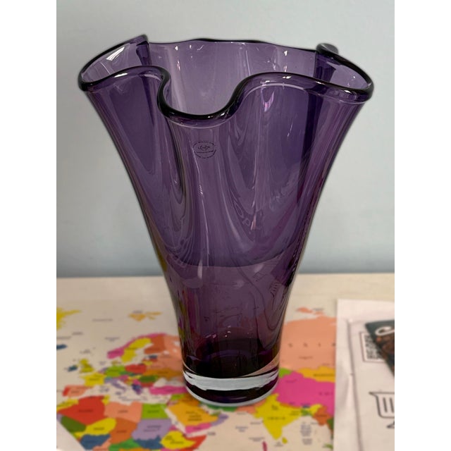 Lenox Amethyst Crystal Vase For Sale - Image 9 of 9