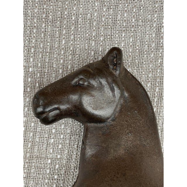 Early 20th Century Antique Cast Iron Horse Piggy Bank For Sale - Image 5 of 12