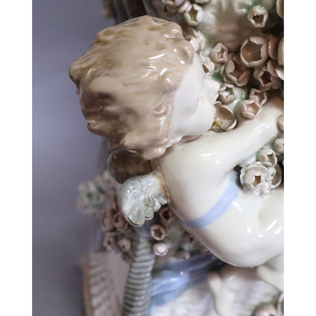 Antique Austrian Amphora Art Nouveau Figural Flower Vase With Putti and Applied Roses For Sale - Image 17 of 17
