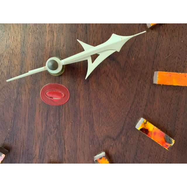 Mid Century Walnut and Tile Clock by Harris Strong For Sale - Image 9 of 13