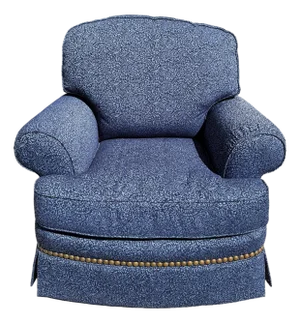 Late 20th Century Custom Upholstered Blue Club Chair