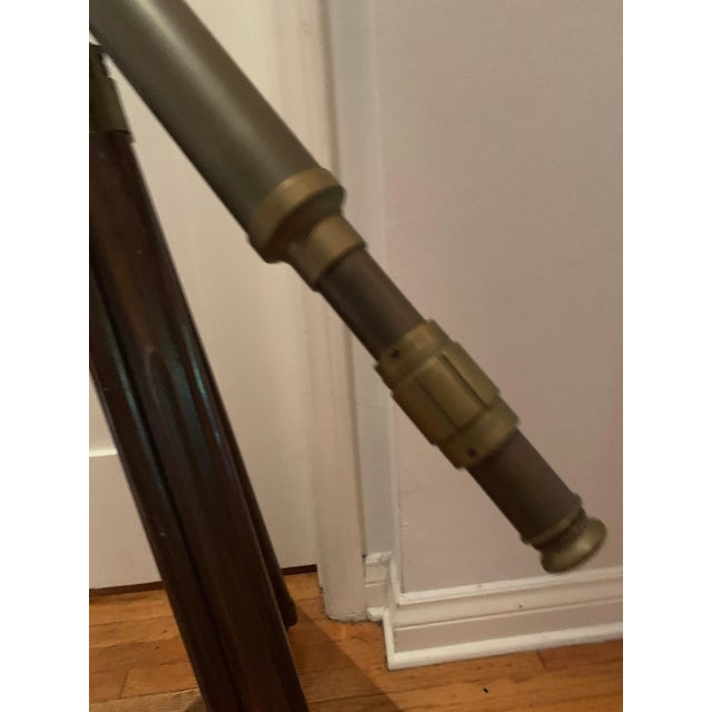 Telescope with Adjustable Wooden Legs and Patinated Brass Hardware For Sale - Image 4 of 13