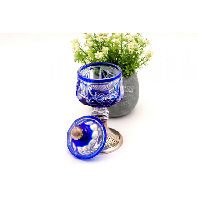 Metal Cut Glass Candy Box For Sale - Image 7 of 7