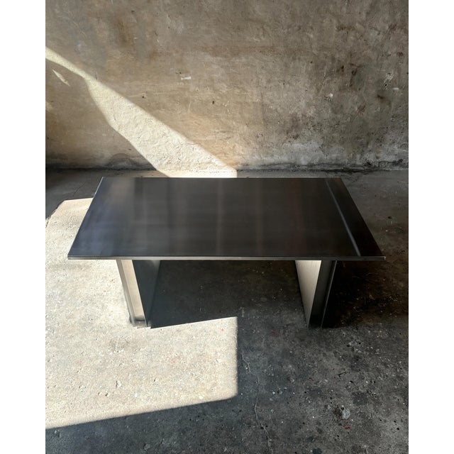Contemporary Linear Stainless Steel Table by Case Studios For Sale - Image 3 of 5